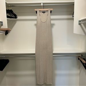 Relaxed but Not Least Beige Ribbed Sleeveless Maxi Dress
